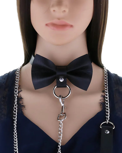 Leather Roleplay Bow Choker