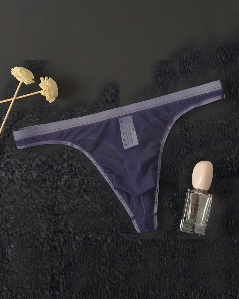 Men's Ultra-Thin Sheer Mesh Low Rise Thong