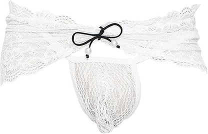 Men's Low Rise Sheer Lace G-String