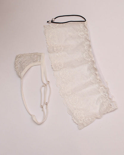 Men's Low Rise Sheer Lace G-String