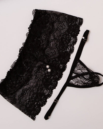 Men's Low Rise Sheer Lace G-String