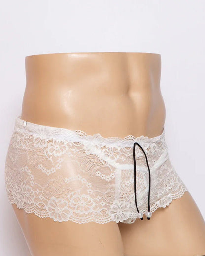 Men's Low Rise Sheer Lace G-String