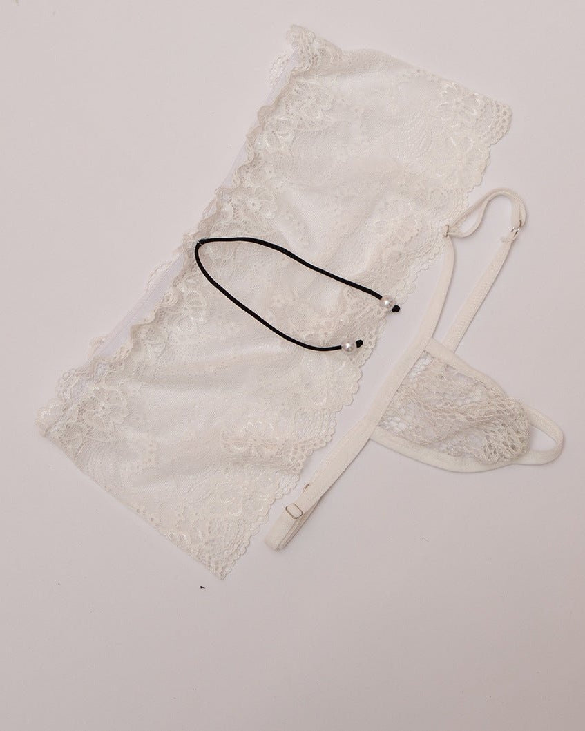 Men's Low Rise Sheer Lace G-String