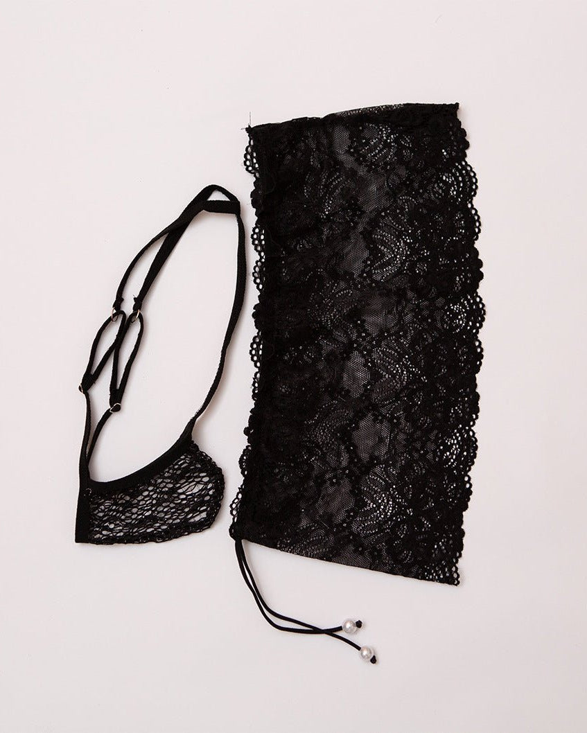 Men's Low Rise Sheer Lace G-String