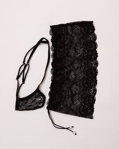 Men's Low Rise Sheer Lace G-String