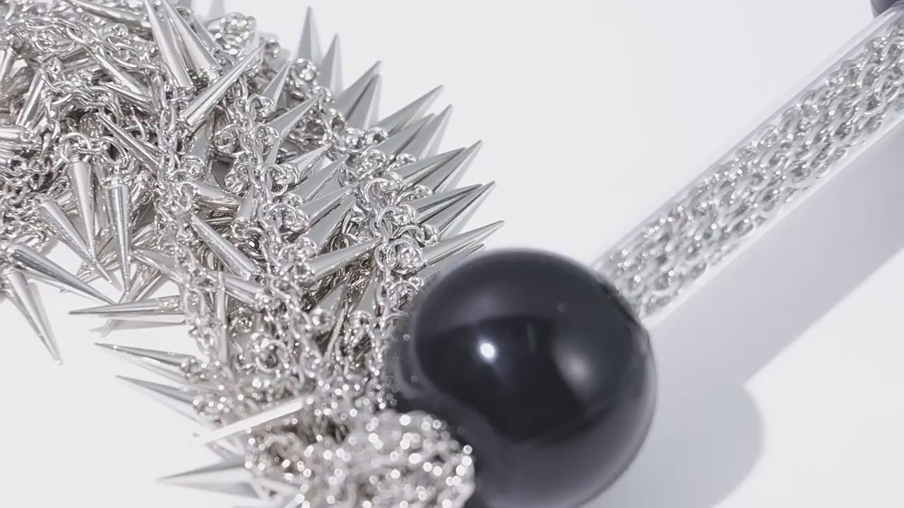 BDSM Spiked Metal Tassel Whip Flogger
