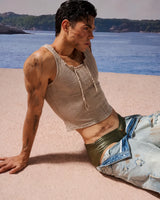 The Crusoe Distressed Open-Stitch Tank