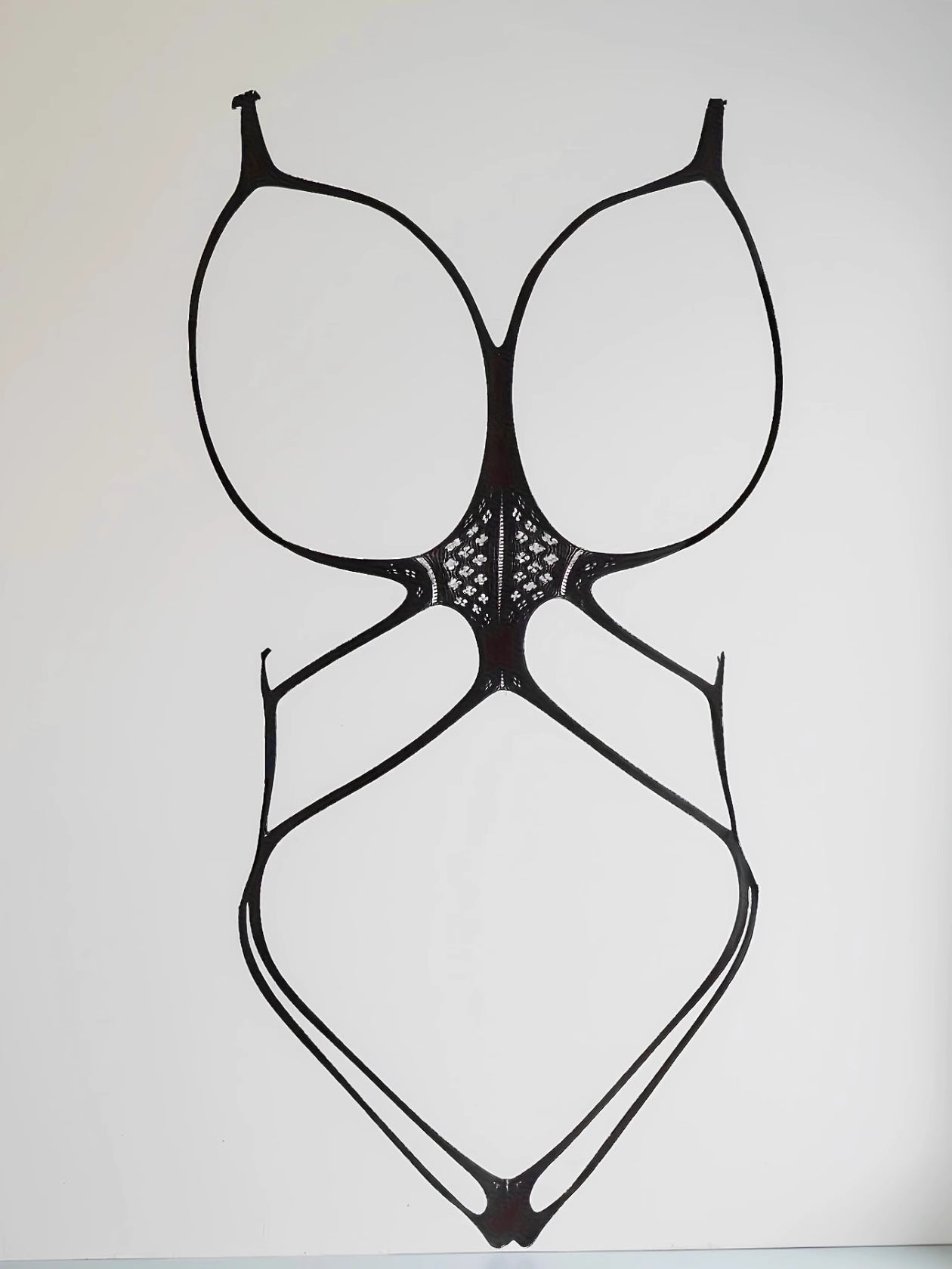 Men's Black Sexy Fishnet Bodysuit