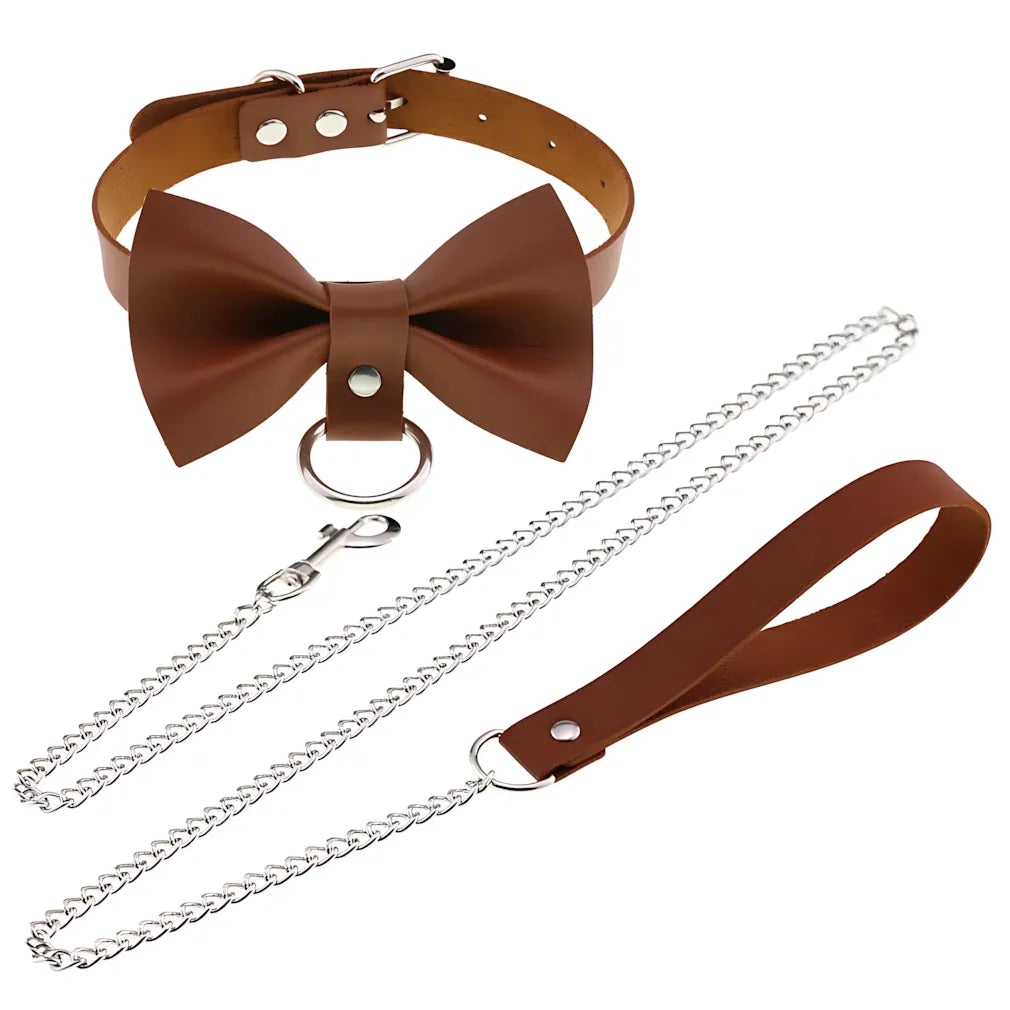 Leather Roleplay Bow Choker