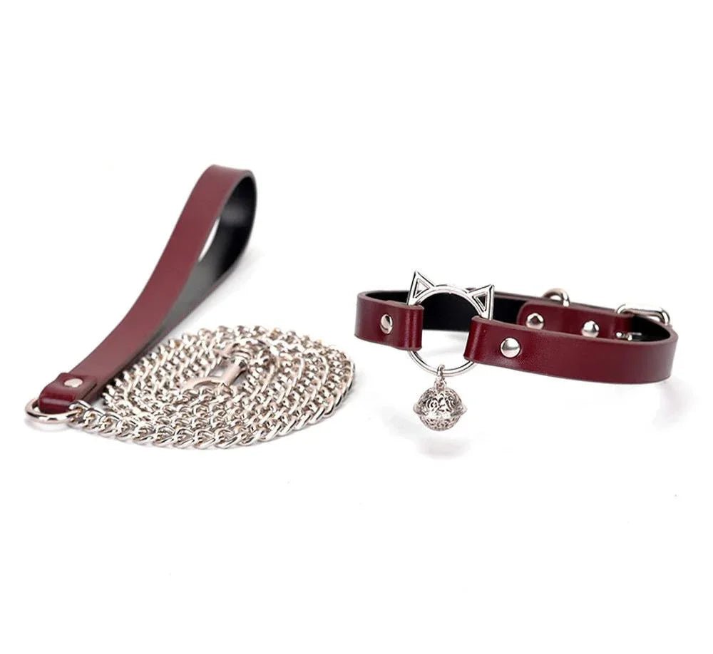 BDSM Kitten Play Collar and Leash Set
