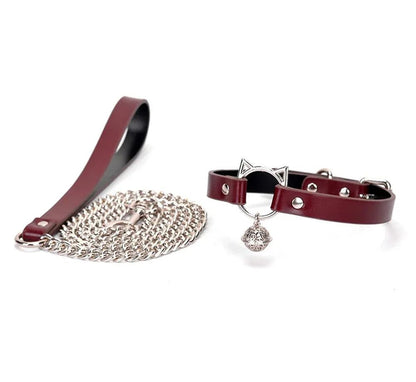 BDSM Kitten Play Collar and Leash Set