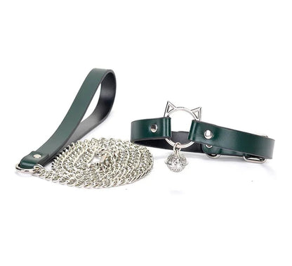 BDSM Kitten Play Collar and Leash Set