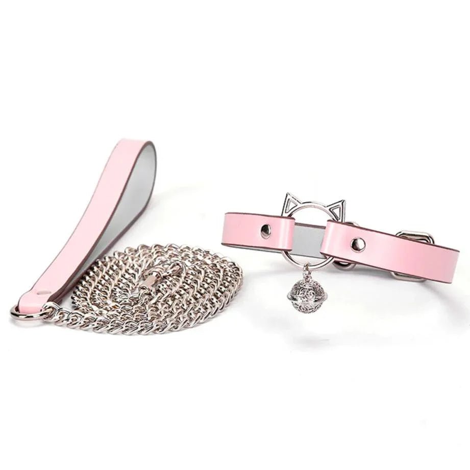 BDSM Kitten Play Collar and Leash Set