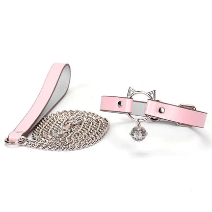 BDSM Kitten Play Collar and Leash Set