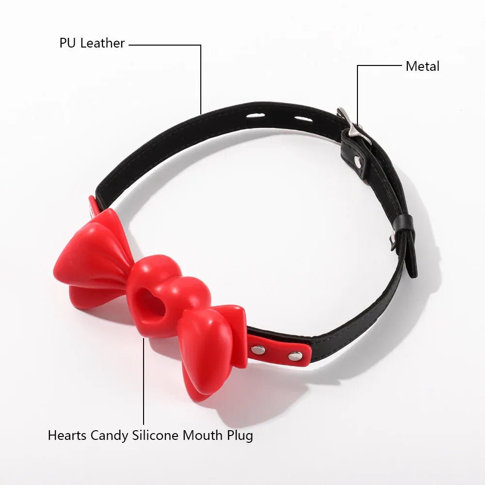 BDSM Red Heart Bow SM Silicone Gag