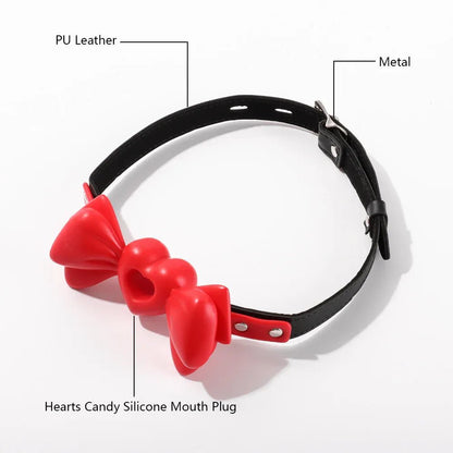 BDSM Red Heart Bow SM Silicone Gag
