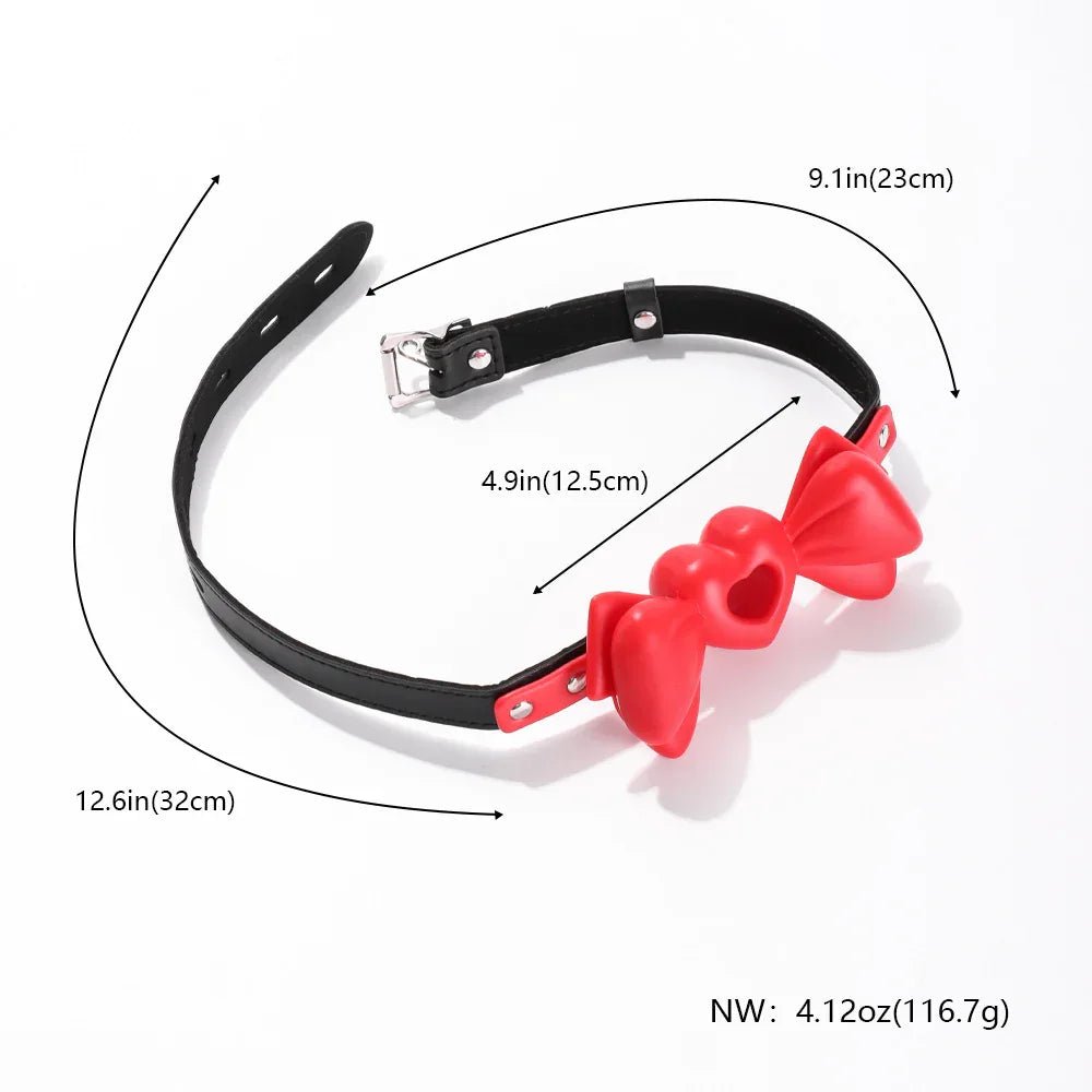 BDSM Red Heart Bow SM Silicone Gag