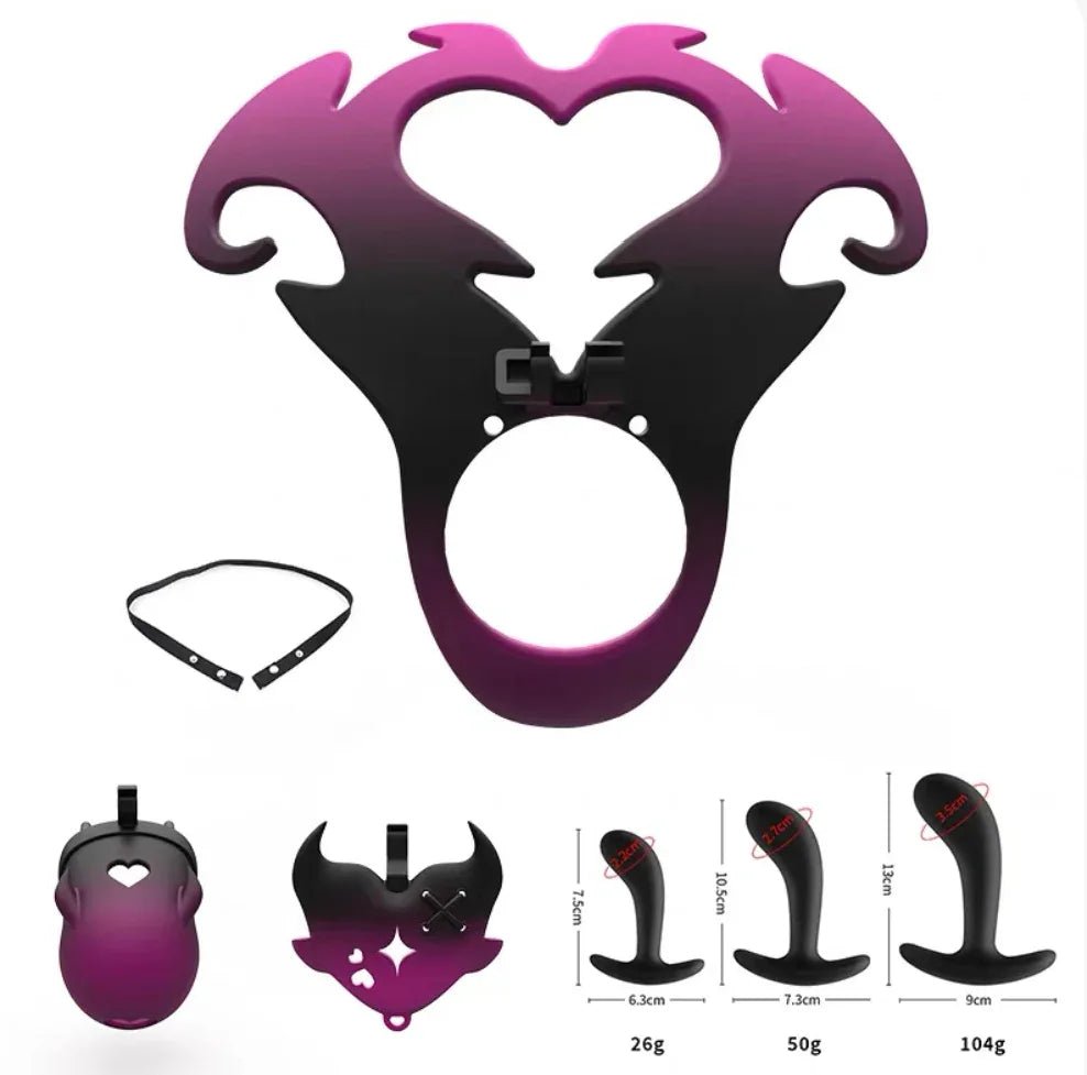 3D Pink Heart Sissy Chastity Cage