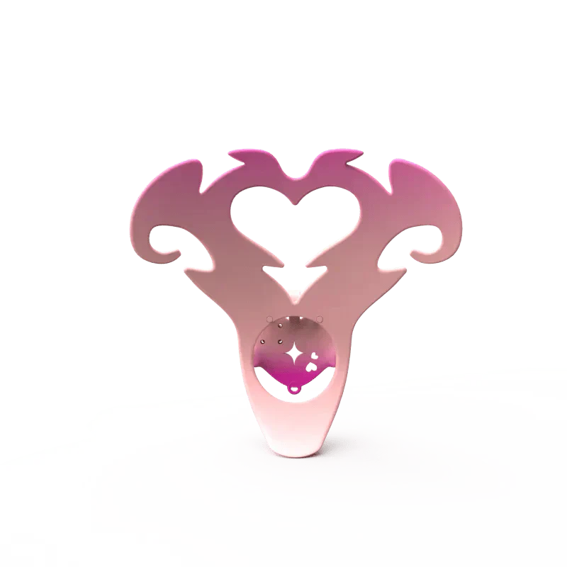 3D Pink Heart Sissy Chastity Cage
