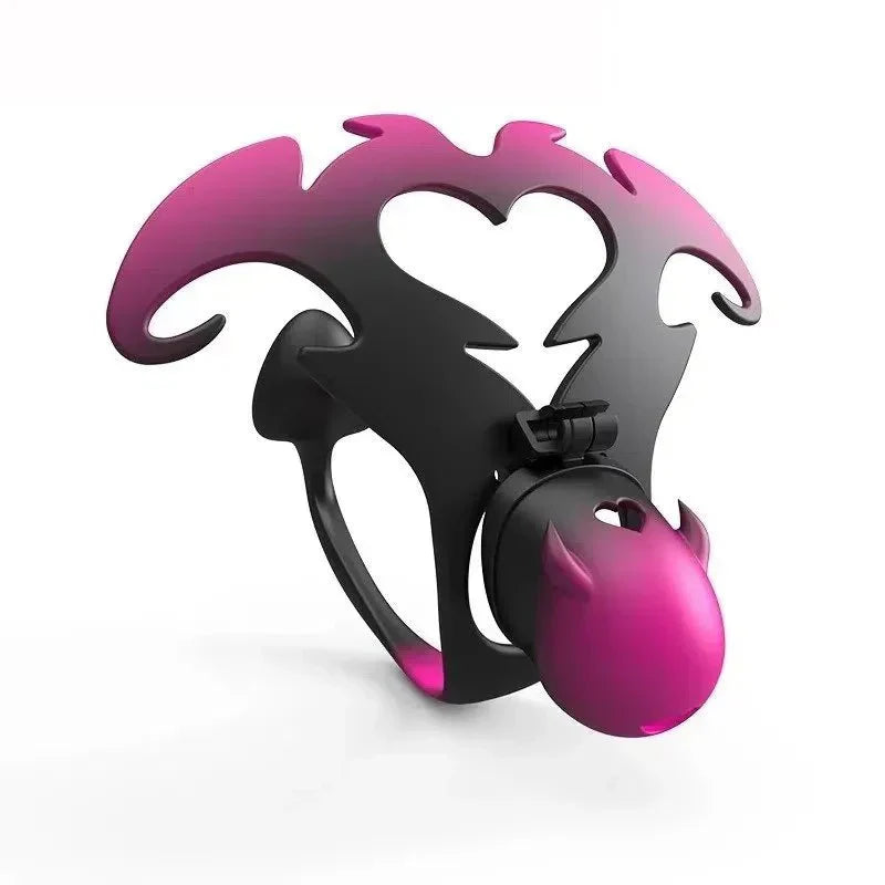 3D Pink Heart Sissy Chastity Cage