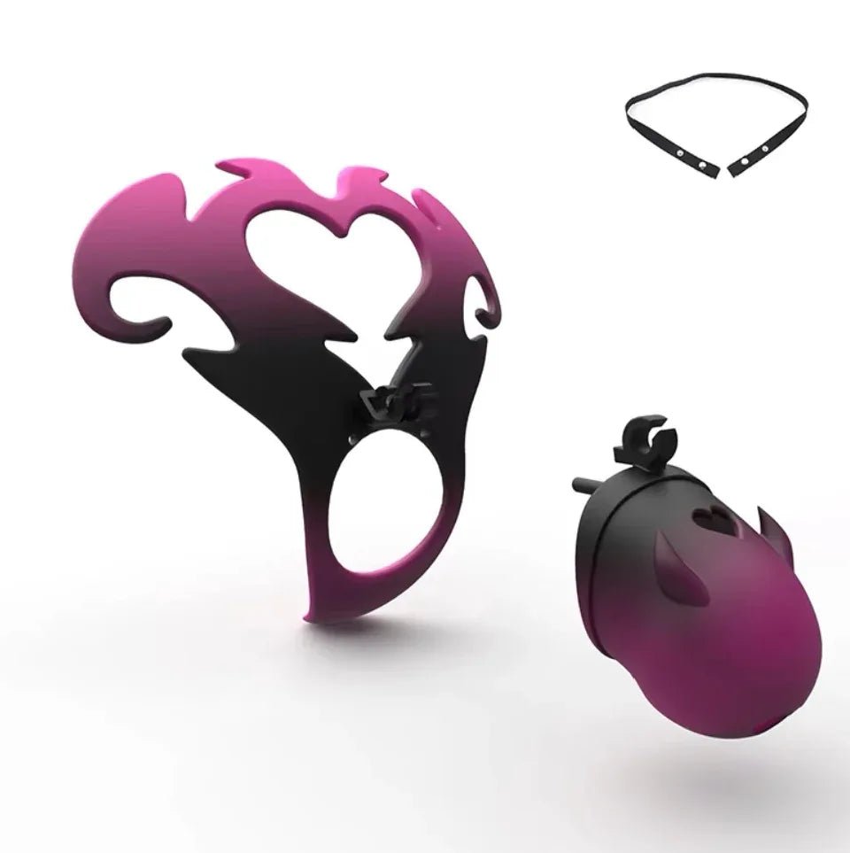 3D Pink Heart Sissy Chastity Cage