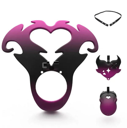 3D Pink Heart Sissy Chastity Cage