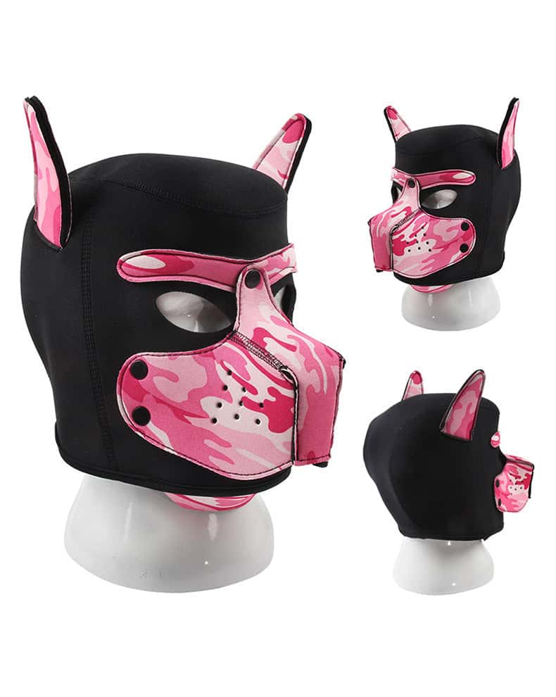 BDSM Roleplay Dog Mask with Detachable Snout