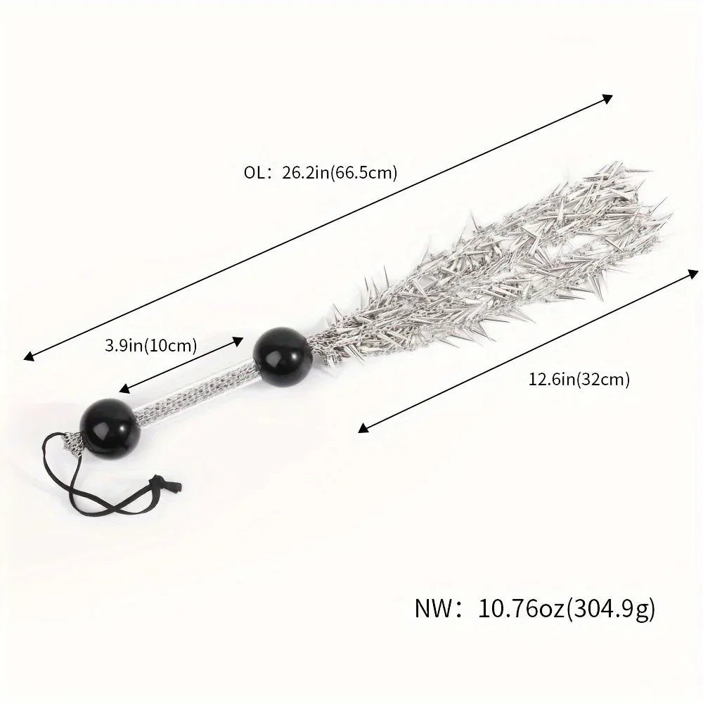 BDSM Spiked Metal Tassel Whip Flogger
