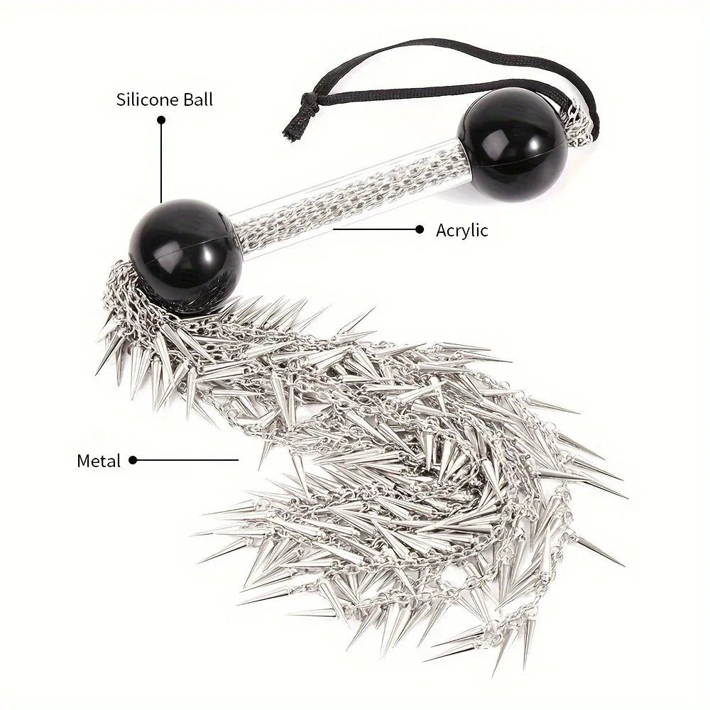 BDSM Spiked Metal Tassel Whip Flogger