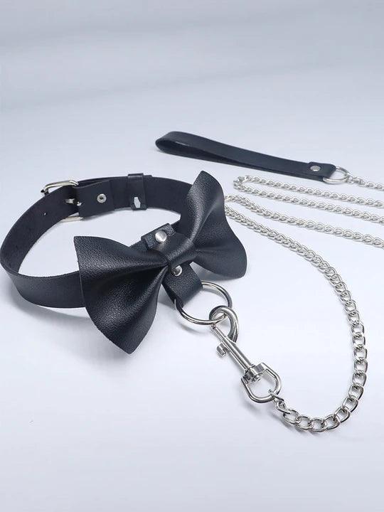 Leather Roleplay Bow Choker