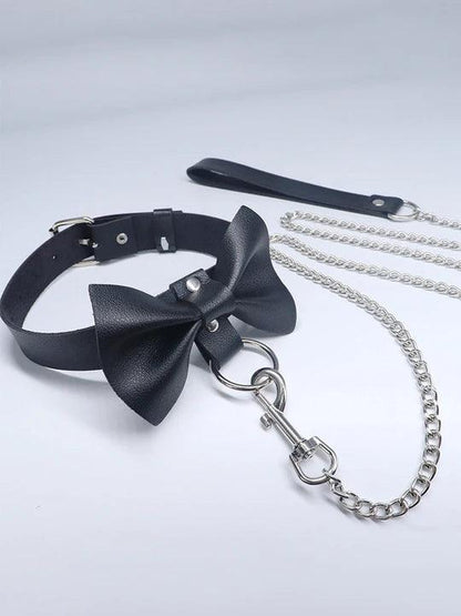 Leather Roleplay Bow Choker