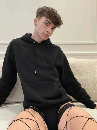 Men's Black Sexy Fishnet Bodysuit