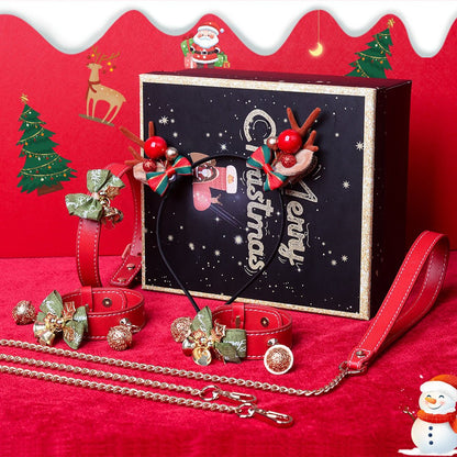 Christmas BDSM Sex Toy Gift Set - Elk Collar, Handcuffs, Bondage Adult Game - KB053