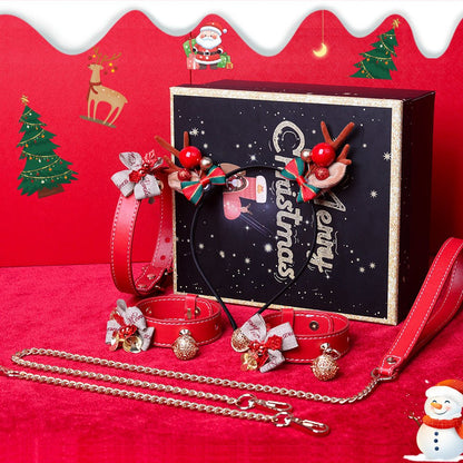 Christmas BDSM Sex Toy Gift Set - Elk Collar, Handcuffs, Bondage Adult Game - KB053