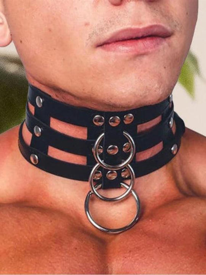 Corset Leather Collar Bracelet Set - KB028