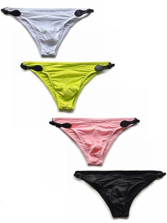 D.M Men's Double Side Button Low Rise Briefs - YK053