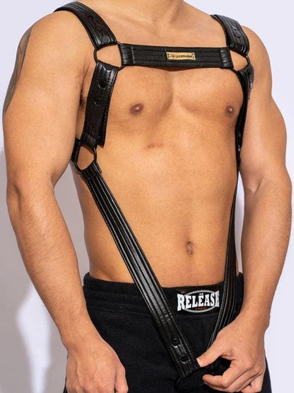 D.M Men's Removable Leather Straps Thong - KB033