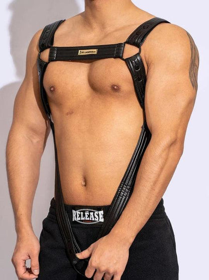 D.M Men's Removable Leather Straps Thong - KB033