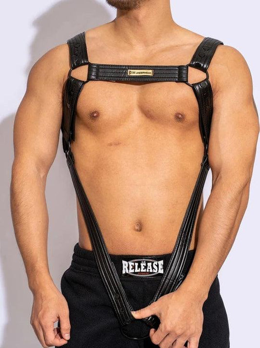 D.M Men's Removable Leather Straps Thong - KB033