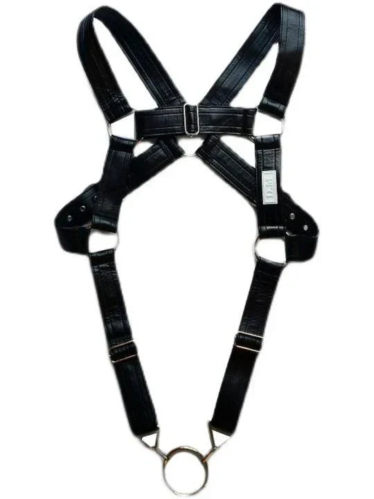 D.M Men's Sexy One-piece Leather Erotic Straps Harness Thong - KB027