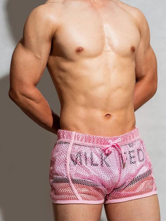 D.M Sexy Mesh Breathable Home Boxer Shorts - PJK008