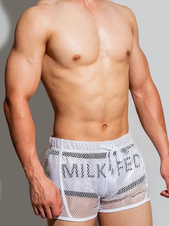 D.M Sexy Mesh Breathable Home Boxer Shorts - PJK008