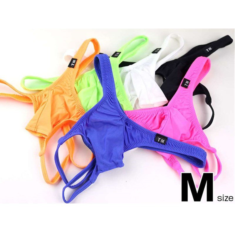 Double Strap Men's Open Pouch Thong - Playful Nylon Lingerie - DZK022