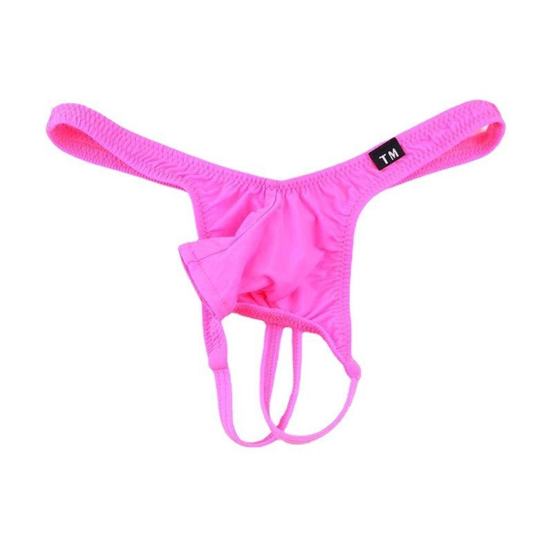 Double Strap Men's Open Pouch Thong - Playful Nylon Lingerie - DZK022