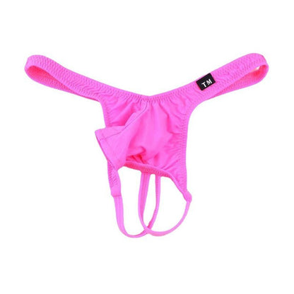Double Strap Men's Open Pouch Thong - Playful Nylon Lingerie - DZK022