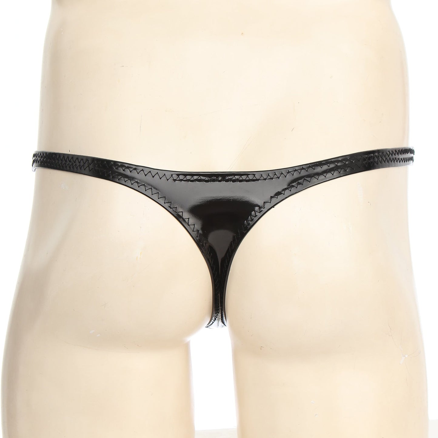 en's Patent Leather Thong with Iron Ring - DZK031