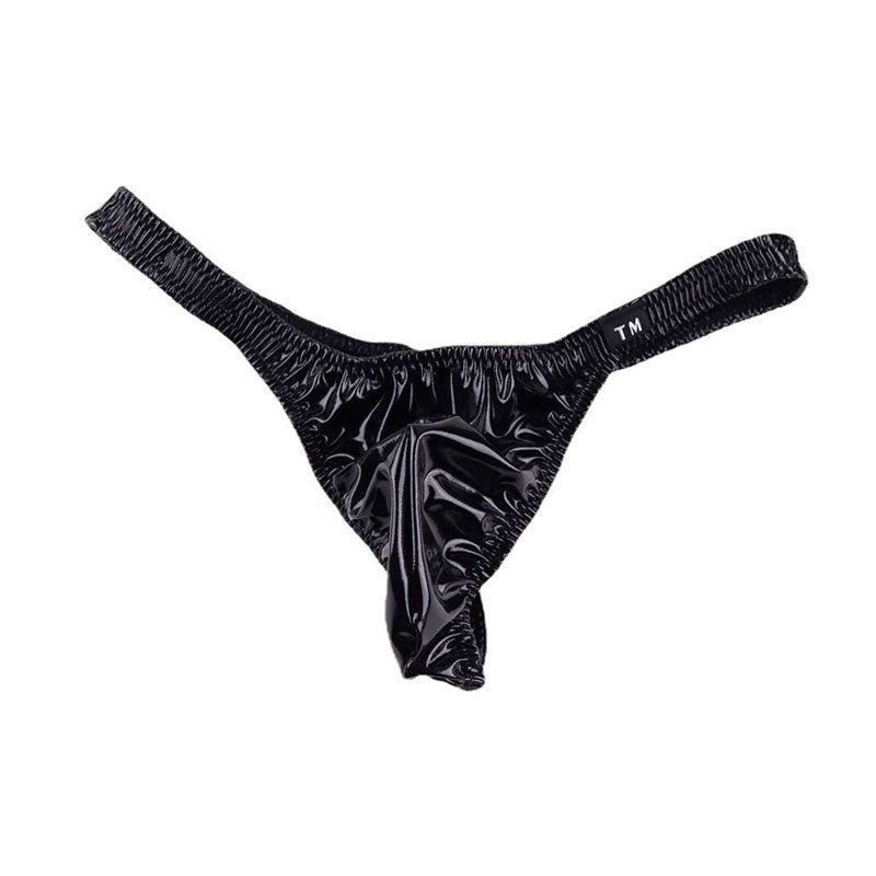 en's Patent Leather Thong with Iron Ring - DZK031