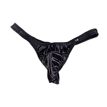 en's Patent Leather Thong with Iron Ring - DZK031