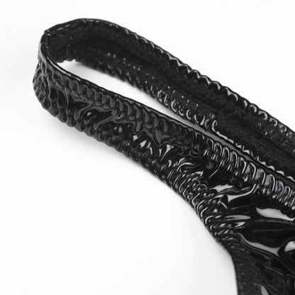 en's Patent Leather Thong with Iron Ring - DZK031