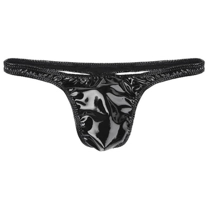 en's Patent Leather Thong with Iron Ring - DZK031